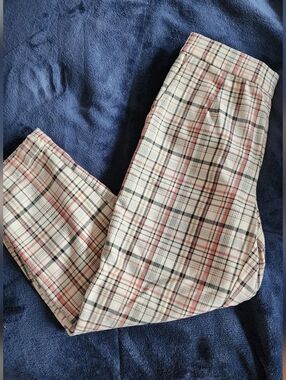 Forever 21 GIRLS  Plaid Pants - Cream, Red & Black Check Size 13/14